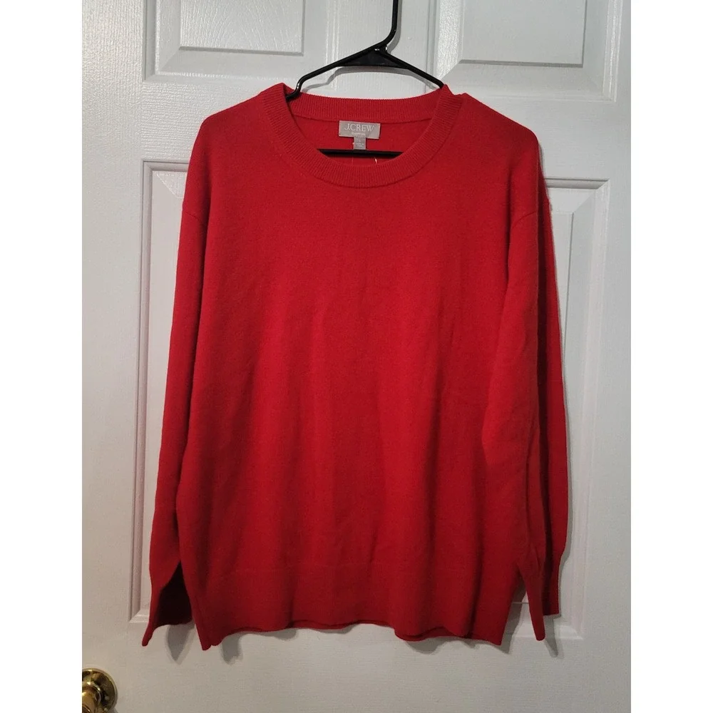J.Crew Cashmere Sweater‎ Womens Small Red NEW Crewneck CB905 Luxury Knit